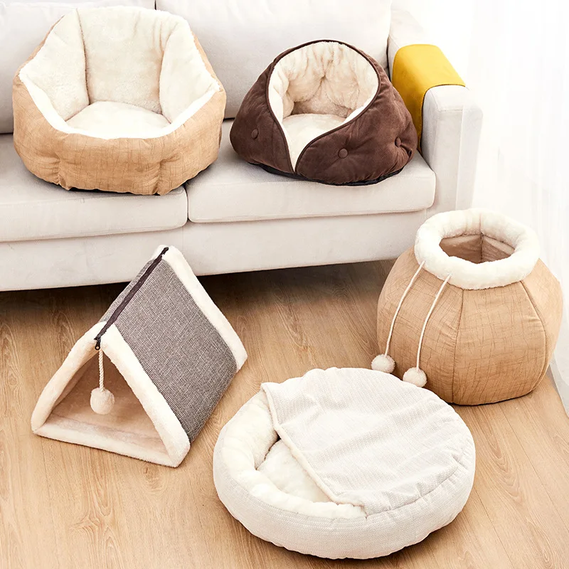 Luxury Dog And Cat Bed With Blanket Plush Soft Snuggle Bed Cat Cave Beds Buy Cat Cave Beds,Cat