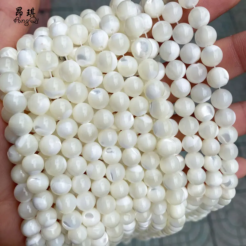 

Natural White Trochus Sea Shell Beads Round Loose Bulk Mother Of Pearl Beads For Jewelry Making