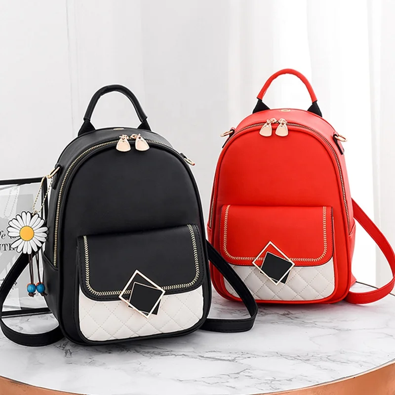 

2021 fashion design leisure sweet ladies PU leather travel backpack