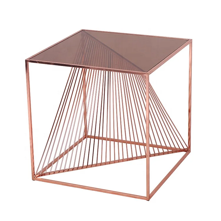 
Rose Golden Innovative Side Tea Coffee Table Indoor and Outdoor Furniture 