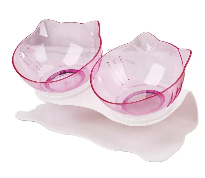 

Plastic hot selling cat food bowl feeder cats elevated dog bowl pet bowl
