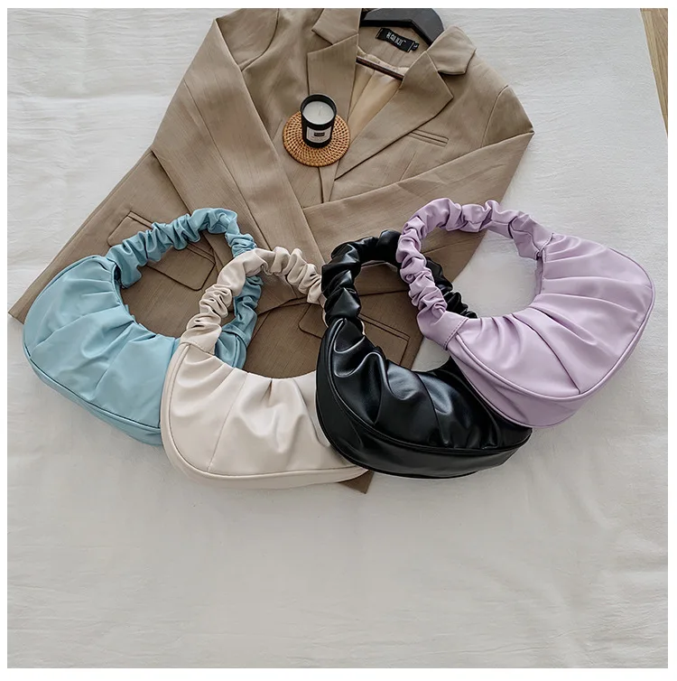 

Women handbag cloud bag designer underarm bags for ladies wrinkled handle cute small tote bags, As show