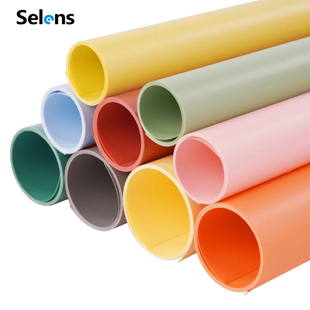 

Selens  Morandi Solid Color PVC Background Vinyl backdrop for Small Product Desktop Flat Lay Food Photo Video Studio, Double side printing