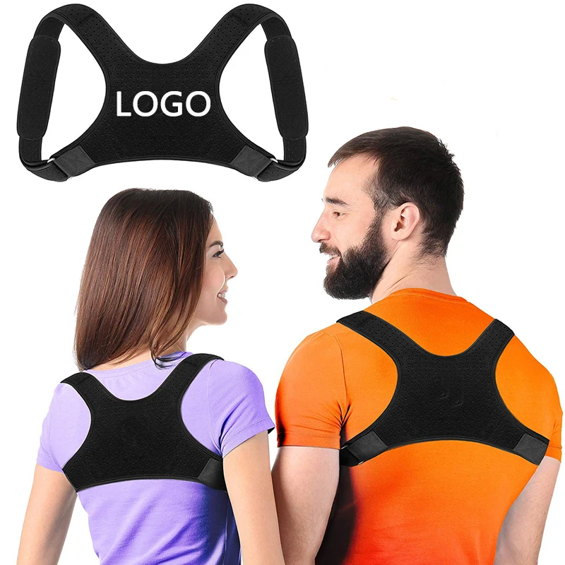 

2020 New Design Custom Adjustable Back Brace Posture Corrector, Black