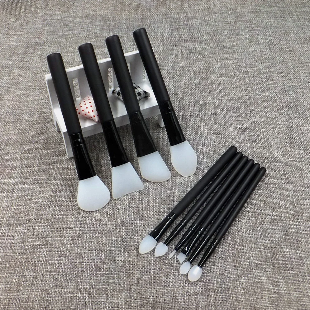 

Wholesale Soft New Silicone Makeup Brush Set 10pcs Eye Shadow Eyeliner Oblique Eyebrow Foundation Lip Brush Custom