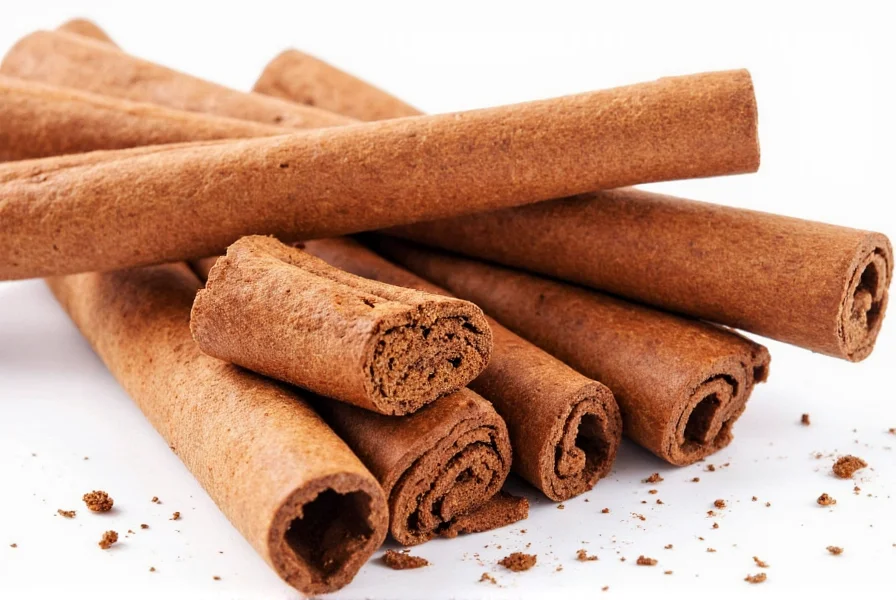 Close-up of cocoa powder and cinnamon sticks arranged in a circular pattern on wooden surface