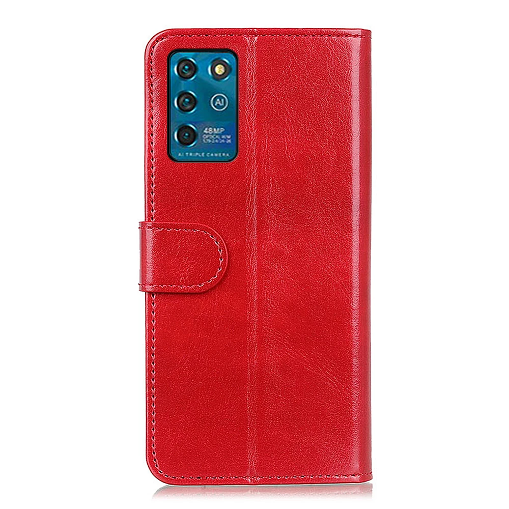 

Mirror window Crazy Horse pattern PU Leather Flip Wallet Case For ZTE Blade V30 With Stand Card Slots, As pictures