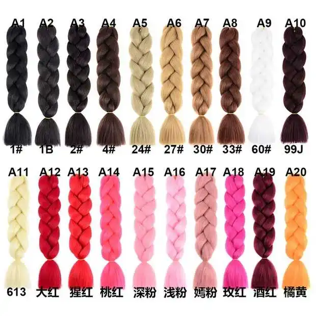 1pc khaki Jumbo Braid Synthetic Hair 24 Inch Hair Braiding Extensions  Braids Box Braid Hair Synthetic Hair To Braid (Over Forty Colors), Ombre  Long Synthetic Hair Braid, braided Natural hair extension, women's