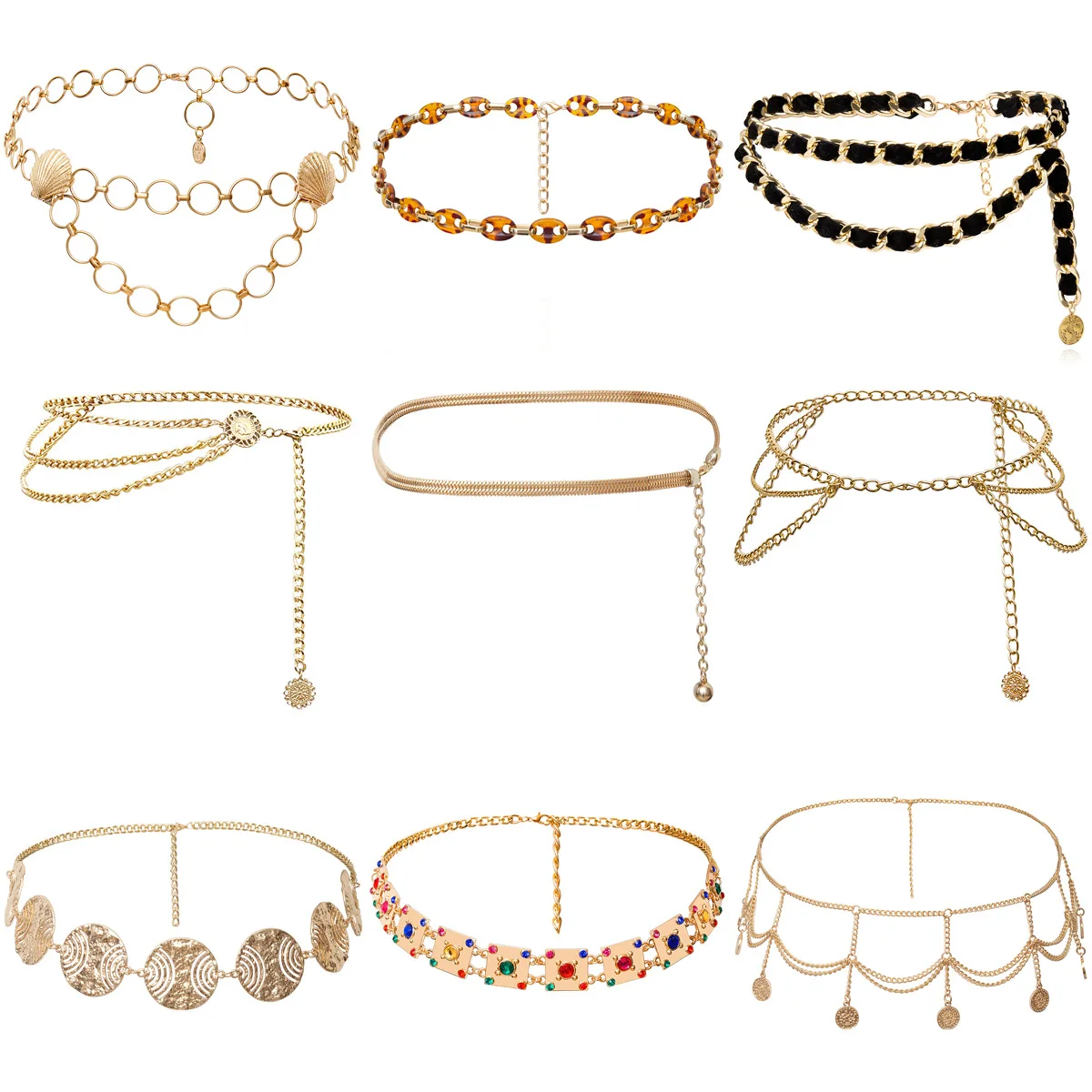 

New Design Vintage Belly Bodychain Waist Chain Stainless Steel Women Belts Jewelry Body Gold Chain Belt For Dress Jean