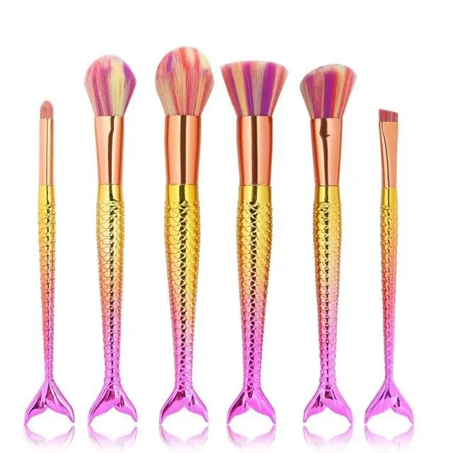 

Factory wholesale new model mermaid makeup brush cosmetic mermaid brush sets, Customized color