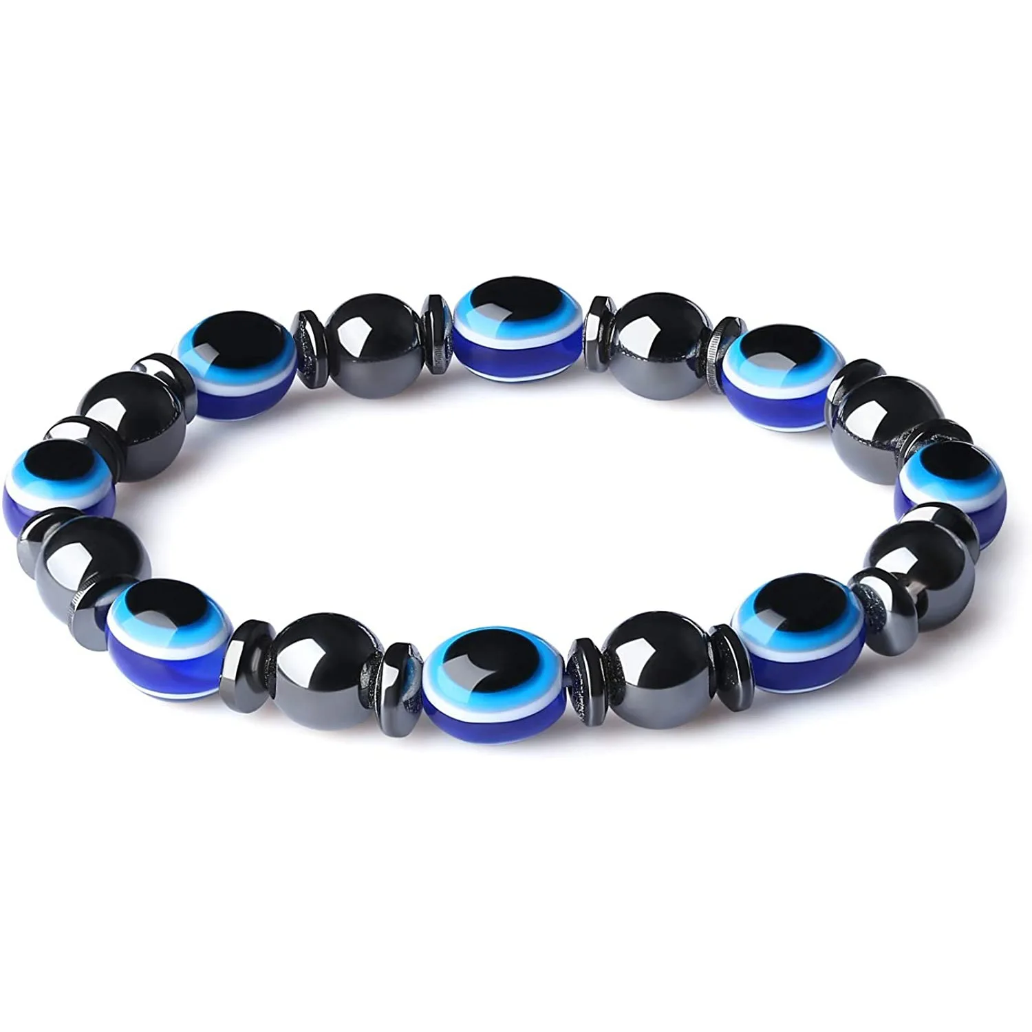 

Newest Hematite Amulet Bracelets Bangle For Men Women Friend Jewelry Gifts Handamde Turkish Multicolor Evil Eyes Bracelet