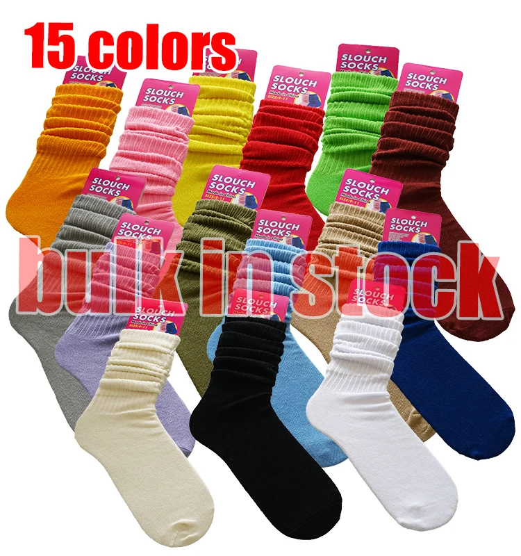 

Uron Women Slouch Socks thin cloud socks Knitted socks, 15 colors