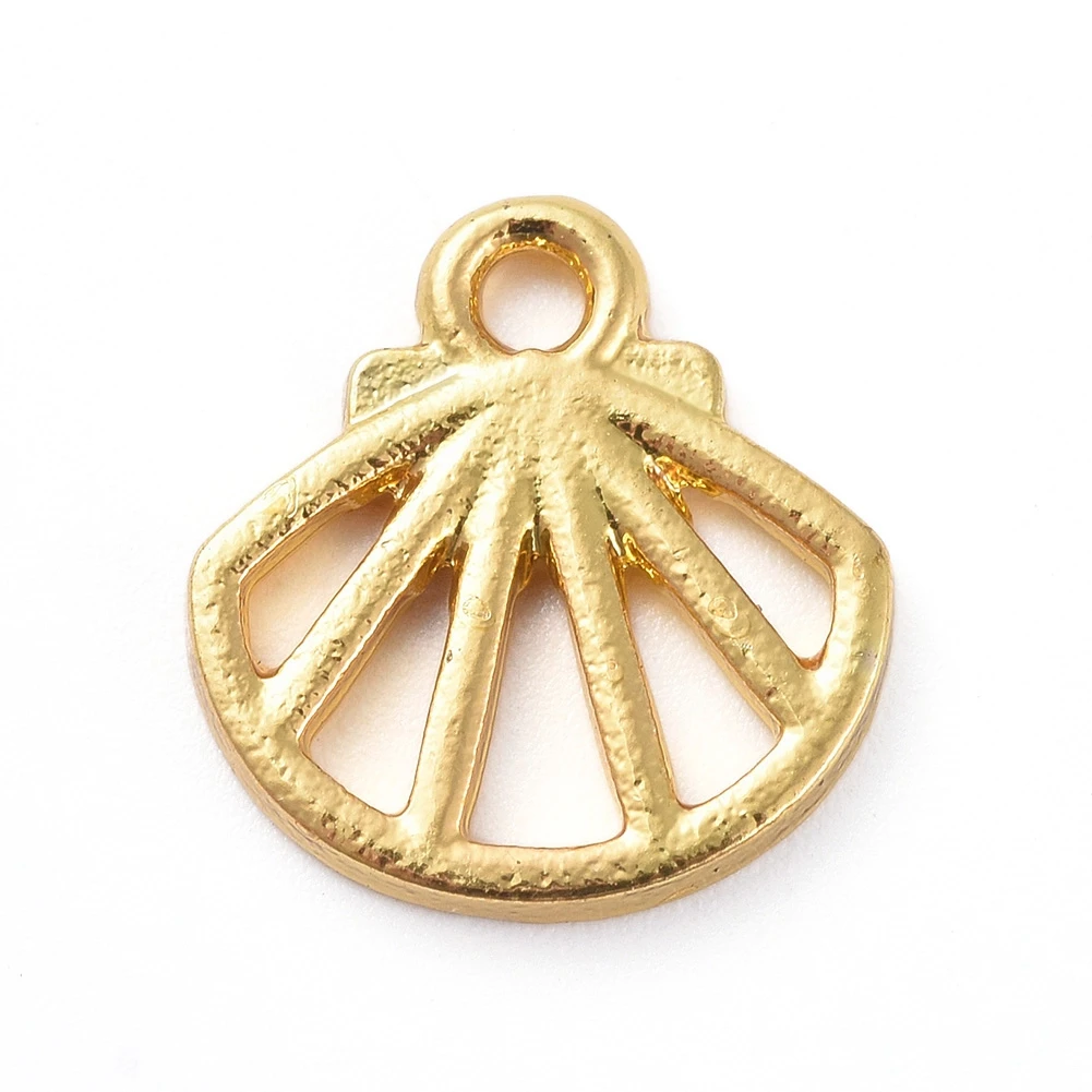 

PandaHall Shell Shape Golden Open Back Bezel Frame Charms, Light gold