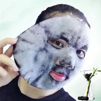 

OEM ODM wholesale manufacturer deep purifying whitening bamboo charcoal black face O2 bubble facial mask sheet