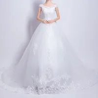 

New arrival Off Shoulder transparent white luxury wedding dress bridal gowns