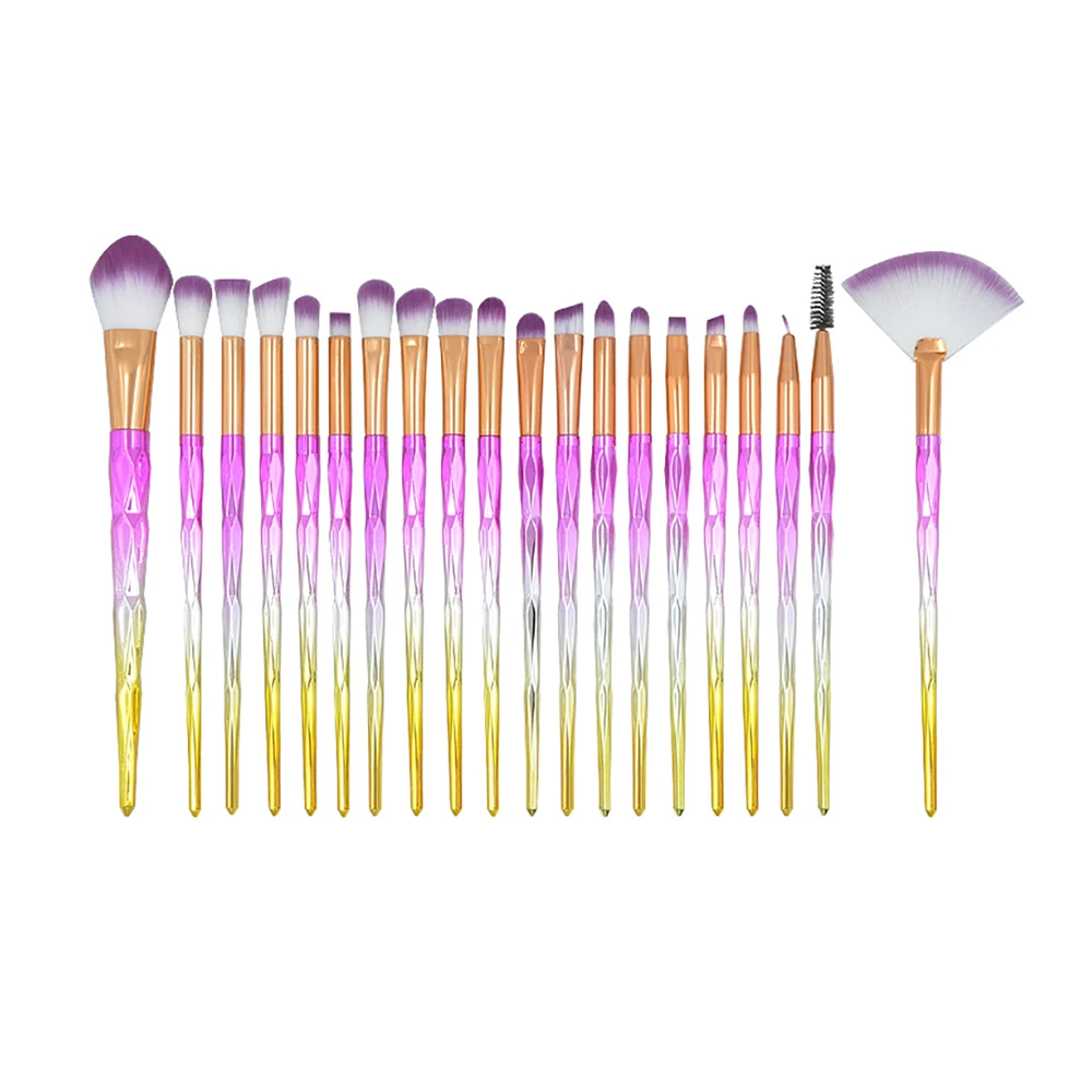 

Professional Private Label Cosmetics Makeup Kit 20pcs makeup brush Set Powder Foundation Eyeshadow Brushes, Colorful