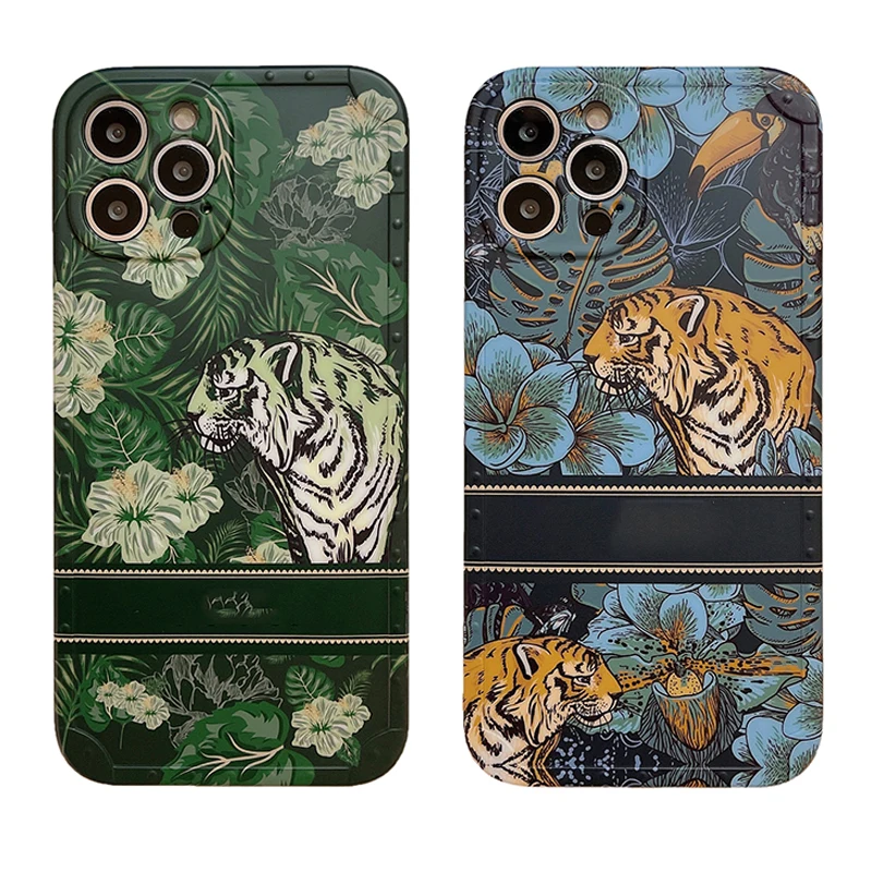 

Non-slip edge IMD tiger pattern phone case for iphone 13 pro max cover, 2 colors