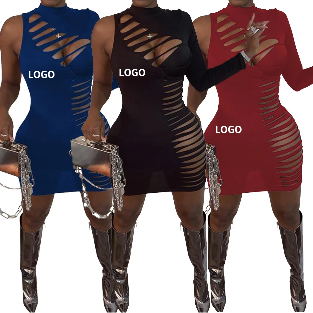 

2021 New girls fashion african ladies stylish sexy boho vintage summer one shoulder women clothing plus size casual dresses, Red, black, blue