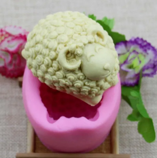 

B-3012 DIY animal 3d candle fondant soap cake chocolate mould food grade goat sheep cake mold, Stock or customized