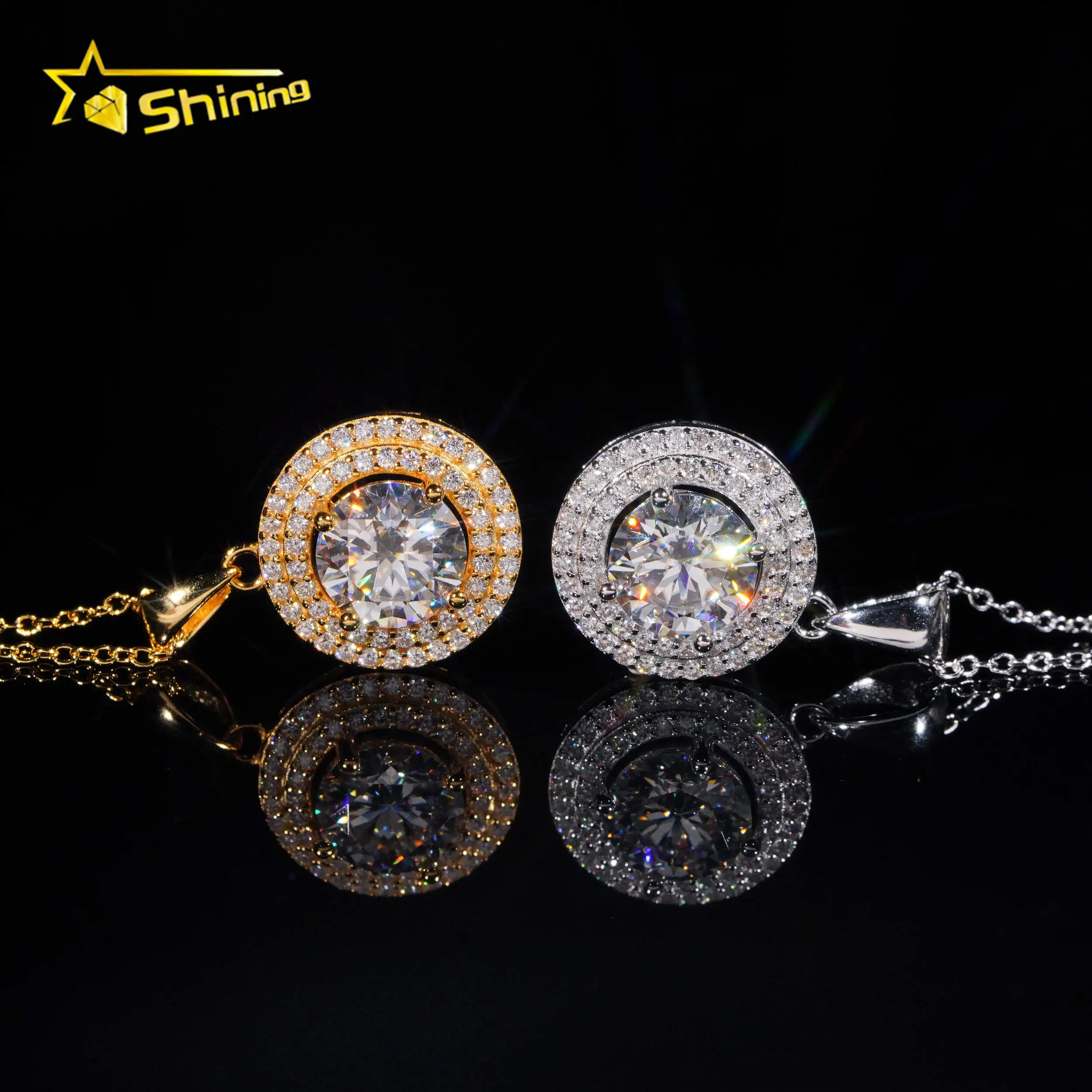 Fine Jewelry Charms Necklace GRA Certificated 925 Silver Pass Diamond Tester D VVS Moissanite Pendant Necklace Women Party Gifts