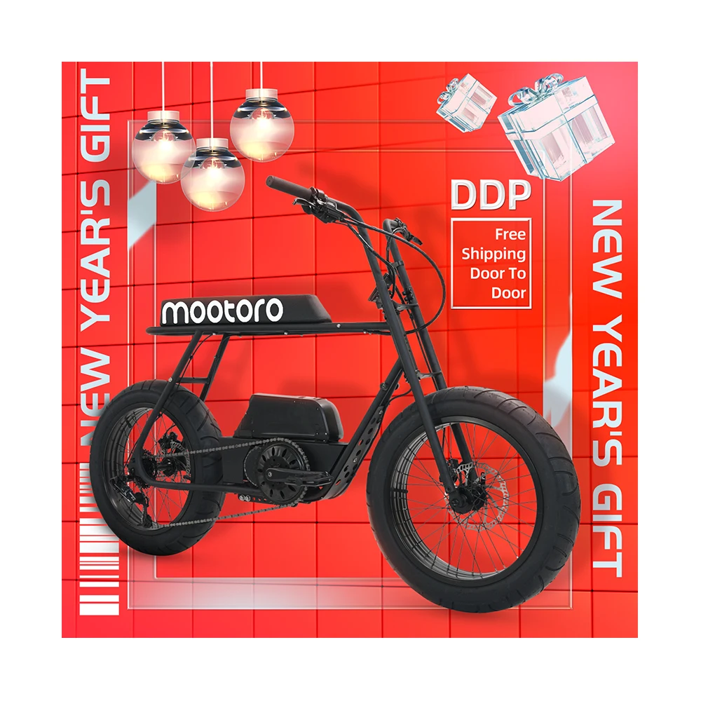 DDP Free Shipping Free Delivery New Year Gifts EMTB Electric Bicycle 500w 48v 13Ah Super Fat Tire 73 Christmas Gifts Retro Ebike, Black