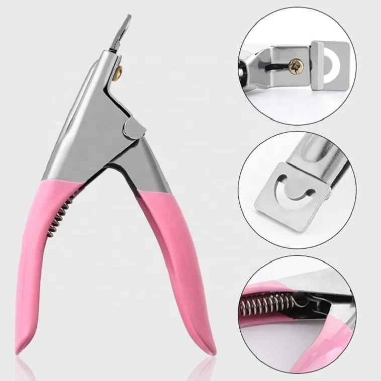 

U-shape Acrylic Gel Nail Edge Cutter Manicure Scissors False Nails Art Tips Edge Cutter Nail Clipper Pink Manicure Scissors, According to options