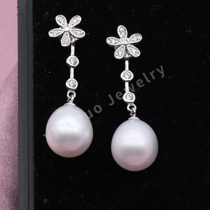 

fresh water pearl sliver natural pearl earrings for fashion jewelry