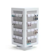 

Digu Shop counter jewellery organizer luxury earring display rack high quality velvet acrylic rotating earring display stand