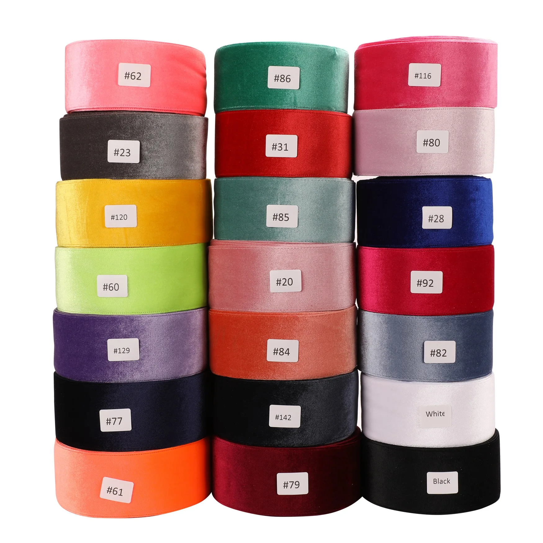 

HSDRIBBON 3"  Colorful Korean velvet Fabric Ribbon 25Yards/Roll