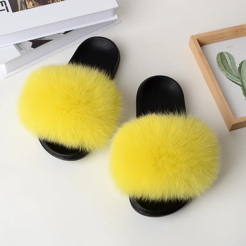 

real mink fur slippers fur slippers in a bundle slippers fur slides, Customized color