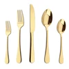 Wedding Fine Stainless Steel Gold Cutlery Set Mirror Polishing Shining Blank Hotel Home Airline Bulk Modern Fancy Flatware Set