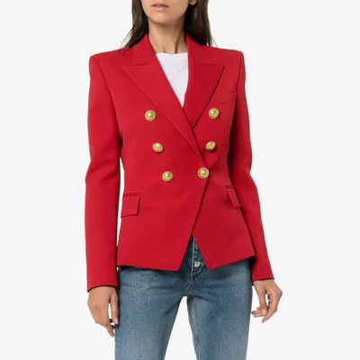 

20% OFF High quality fashionable women's jacket blazer ladies double-breasted button jacket for ladies