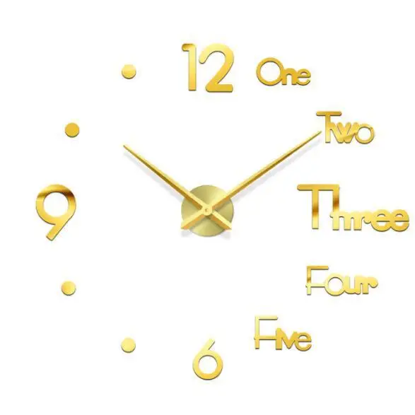 

Creative 3D Acrylic Mirror Stickers Wall Clock DIY Digital Clock Quartz Needle Horloge Modern Design Living Room Home Decor