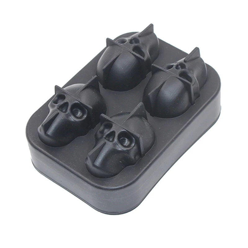 

Silica Gel Ice Cube Bar Halloween Household Kitchen Mold 3D Creative 4 Skeleton Ice Grid Size  Blue Black, Black, blue