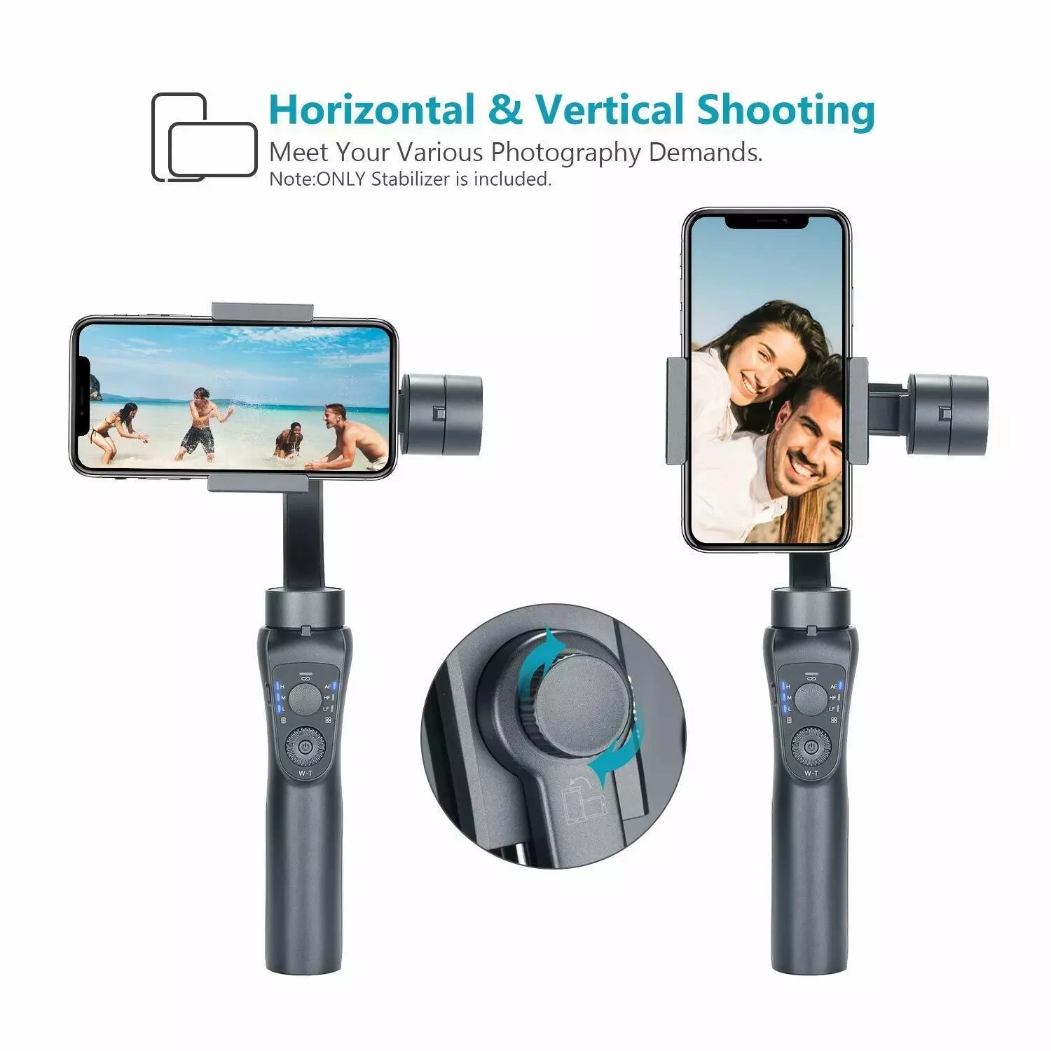 3axis Gimbal Selfie Stick Stabilizer With Focus Zoom Button For Smart