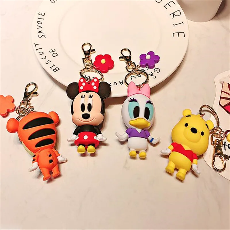 

Mickey Mouse Minnie Stitch Daisy Tigger Cute Keychain Action Figure Model Christmas Gifts, Colorful