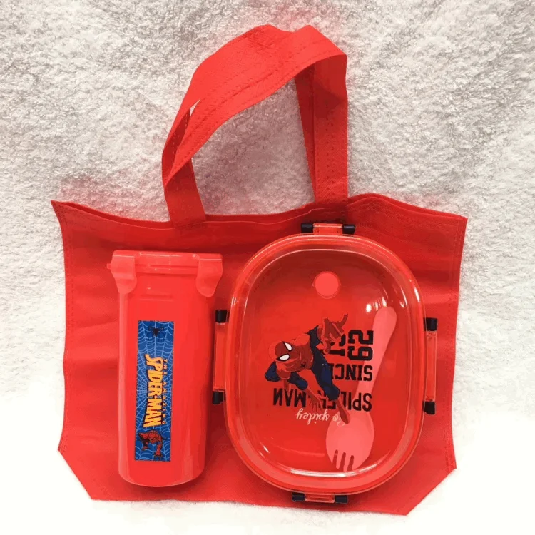 

Kids cartoon lunch box food bento container with water bottle