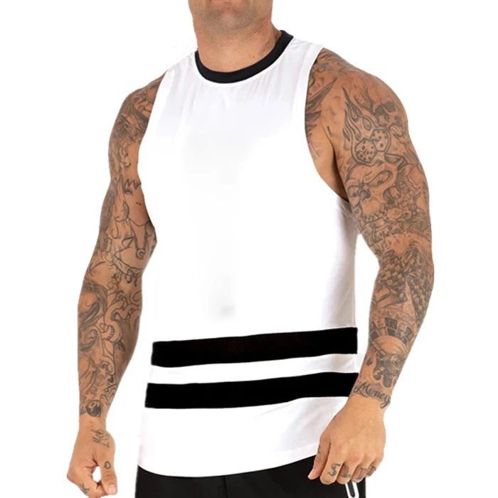 Wholesale New style Two Tone Men Gym Tank Top Design Your Own Printing Running Vest With Private Label
