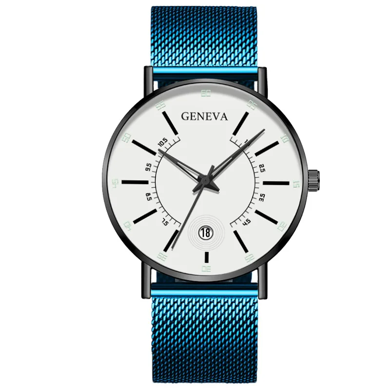 

Women Men Unisex Geneva Brand Ultra Thin Minimalist Quartz Watches Alibaba Wholesale Cheap Mesh Band Date Display Watch