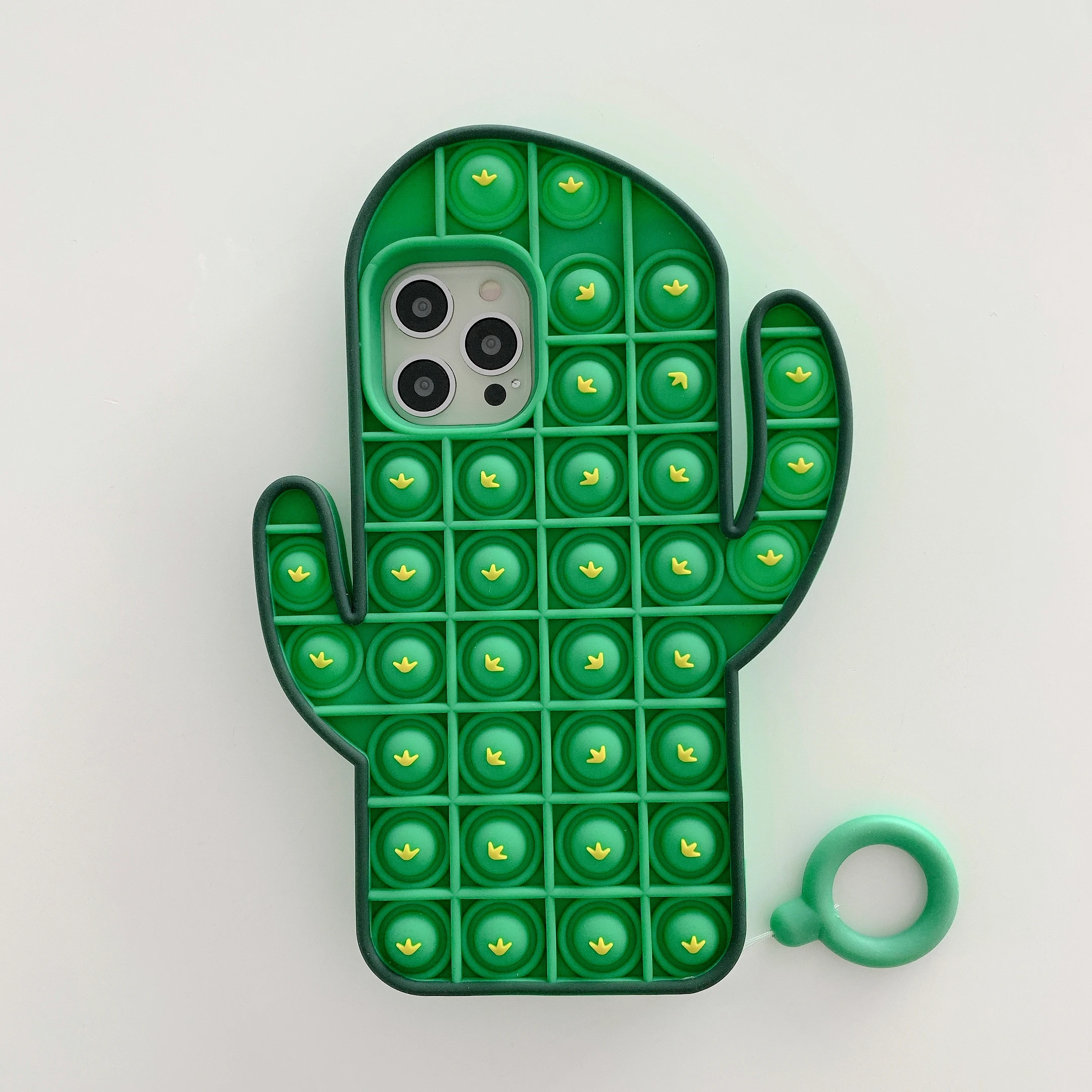 

Amazon Hot Sell 3D Silicone Cactus Phone Case Cartoon Stress Reliever Puzzle Push Bubble Toy for iPhone 12 Pro Max 11 XS MAX