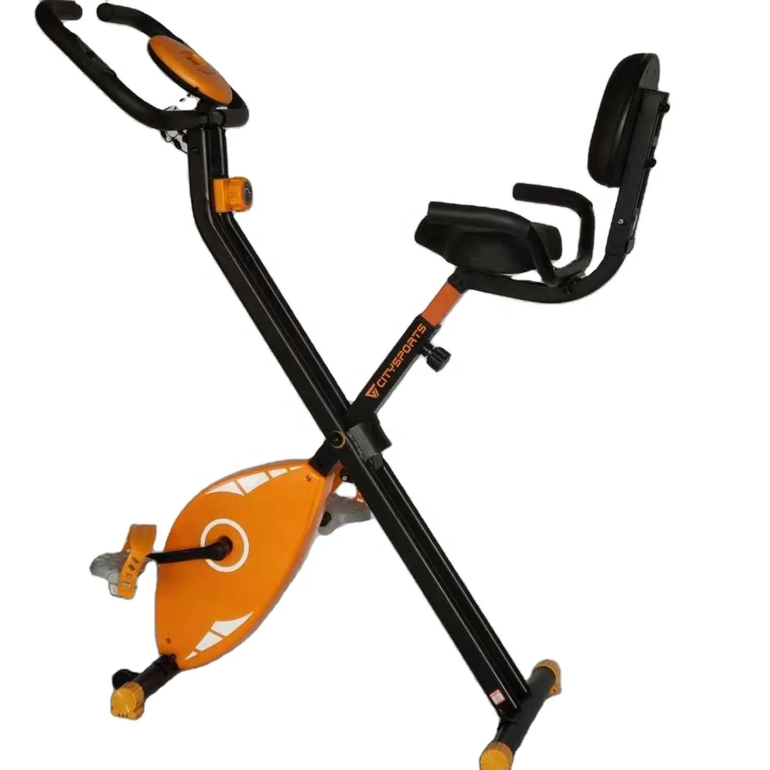 

2021 exercise bike magnetic folding trainer Professional Equipment Fashionable Folding Bike Fitness Magnetic Body Fit Exer, Orange