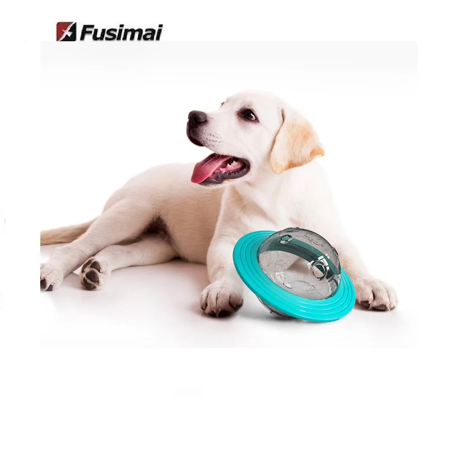 

Fusimai Leaking Food Interactive Durable Ufo Shape Pet Feeder Dog Bite-resistant Pet Chew Treats Toy
