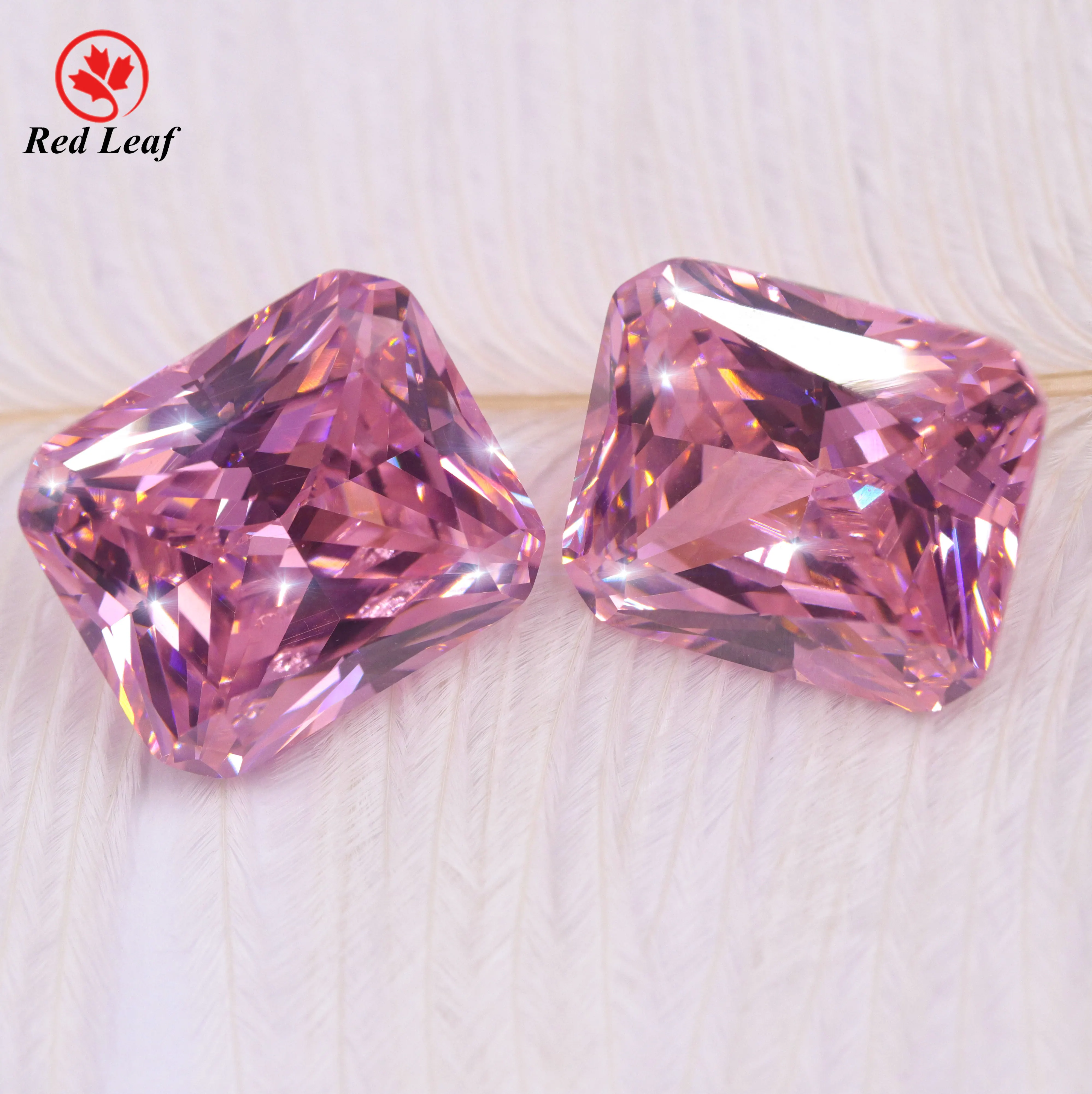 

Redleaf Jewelry Octagon shape Pink color CZ Gemstones 5A quality gems zircon gemstone