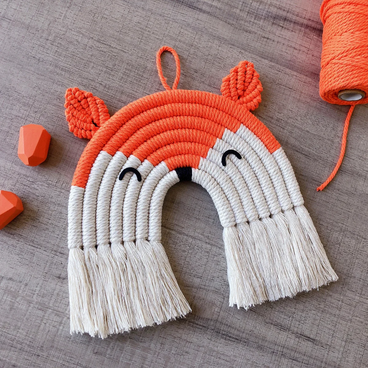 

New Design Handmade Macrame Fox Wall Hanging Woven Hanging Decoration For Home