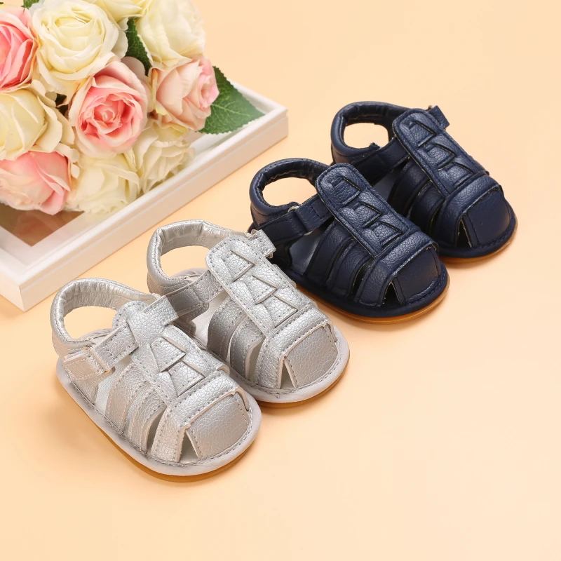 

0-1 year men's and women's baby PU soft leather sandals with tendon bottom non-slip shoes, toddler shoes