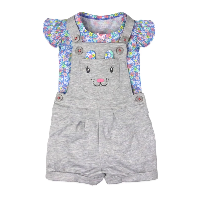 

Summer Fashion Cotton Short Sleeve Clothes Baby Girl Cotton Clothing Set