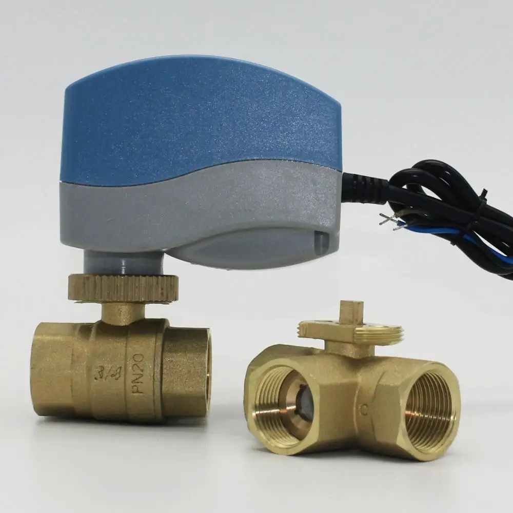 
DN15/20/25/32 2 way 3-way motorized brass water valve with 220v motor electric drive for HVAC 