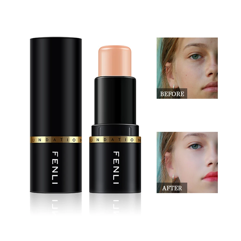 

Hot sale long lasting makeup base low moq poreless waterproof foundation stick color changing full coverage stick foundation, Transparent