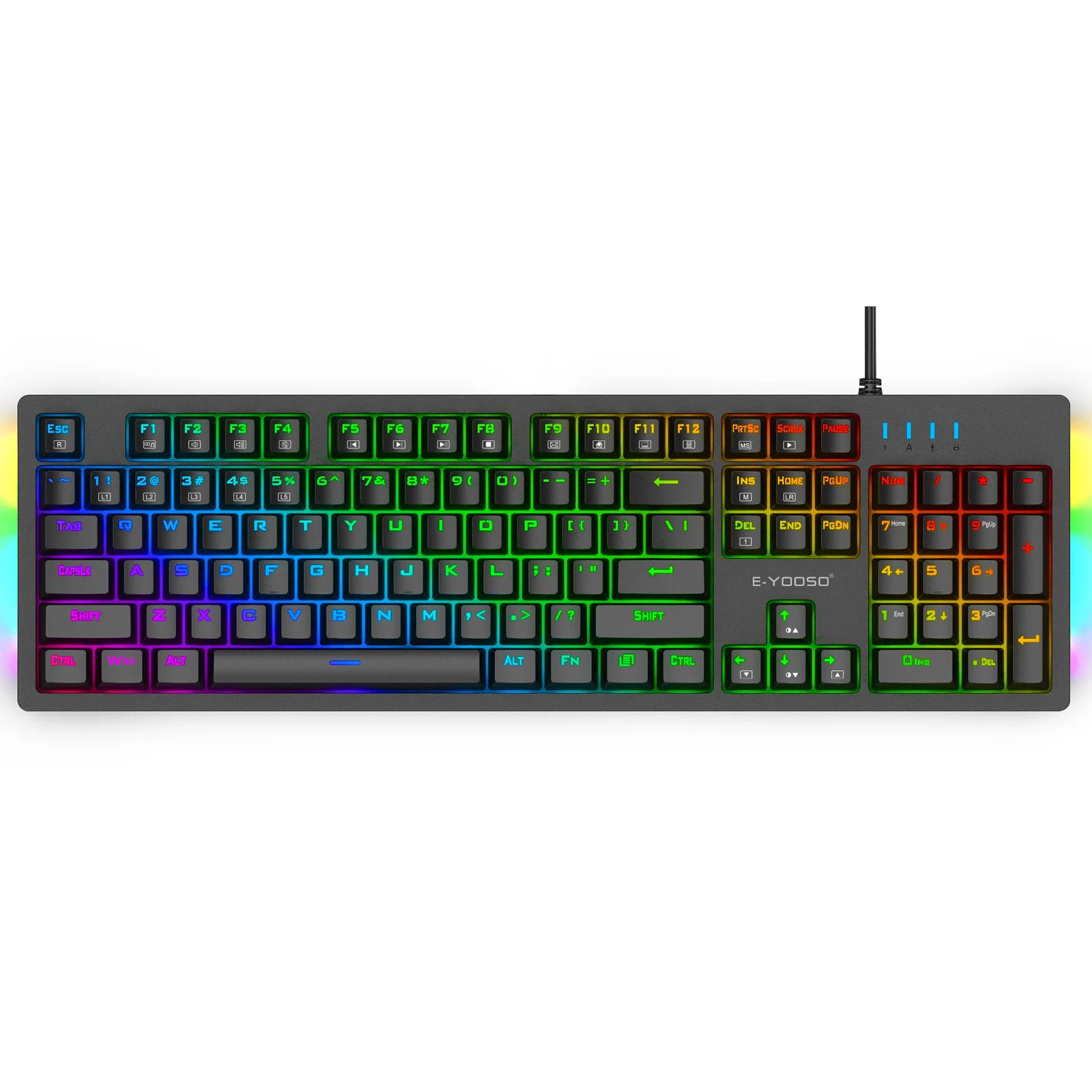 

Blue switch 104 Keys led light gamer keyboard backlit gaming mechanical keyboard