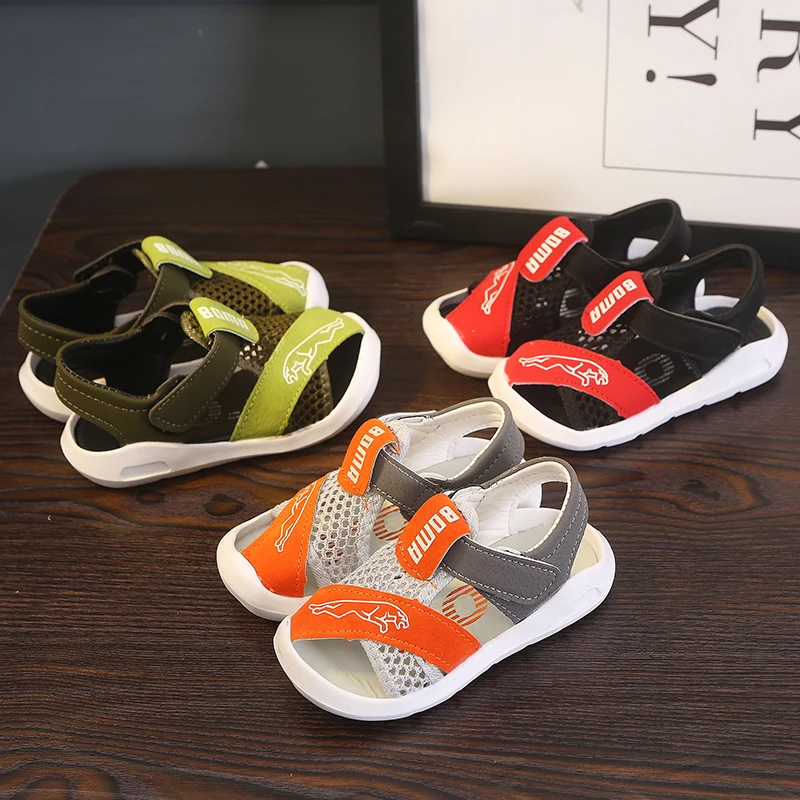 

Spring Summer 2020 Kid Shoes New Boys' Soft Bottom Beach Mesh Hook & Loop Shoes Boys' Baby Sports Sandals, Picture